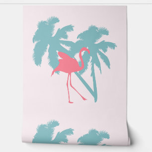 PINK FLAMINGO TROPICAL  WALLPAPER