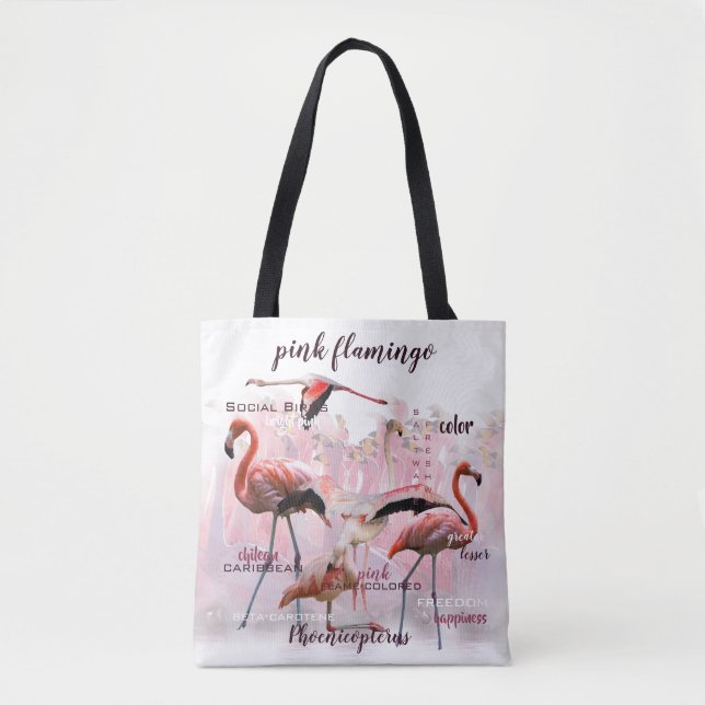 Pink Flamingo Typography | Customised Tote Bag (Front)