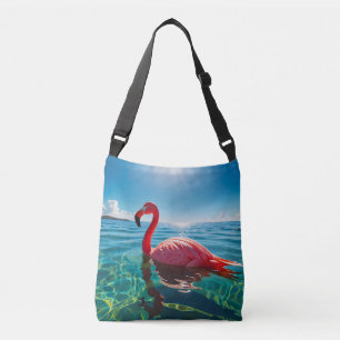 Pink Flamingo Under The Sky Crossbody Bag