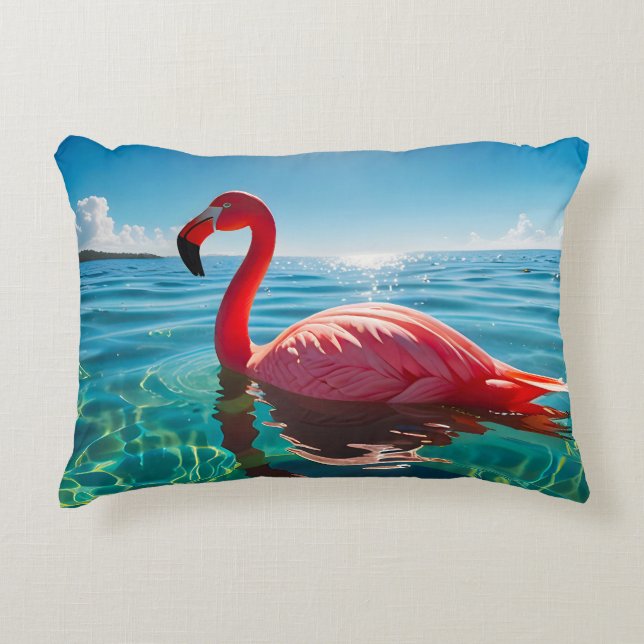 Pink Flamingo Under The Sky Decorative Cushion (Front)