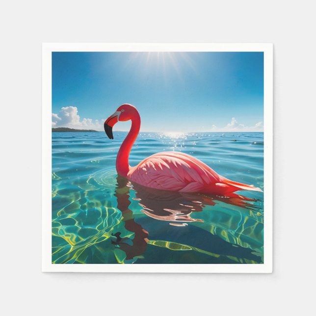 Pink Flamingo Under The Sky Napkin (Front)