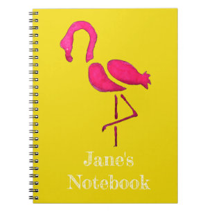 Pink flamingo unique pop art notebook