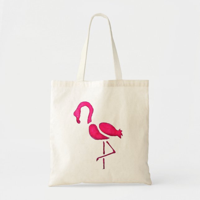 Pink flamingo unique pop art tote bag (Front)