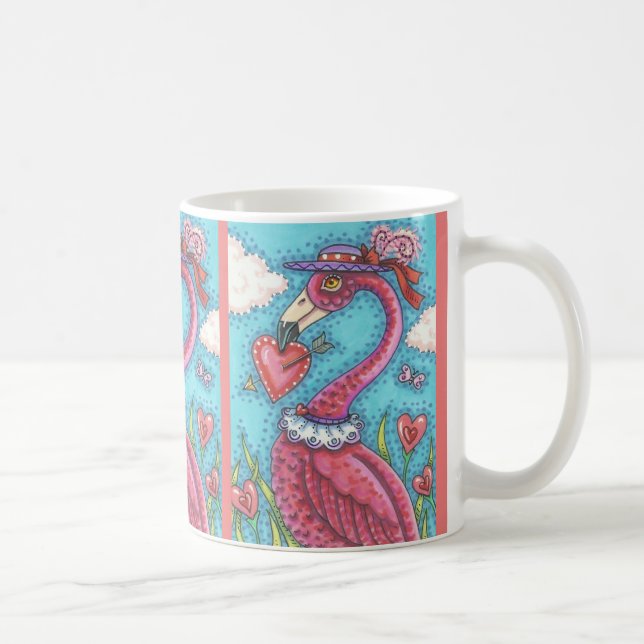 PINK FLAMINGO VALENTINE CLASSIC MUG *Customise (Right)