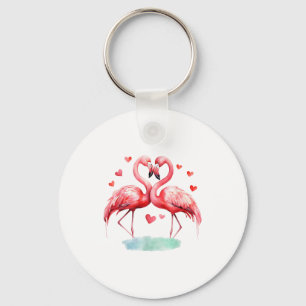 Pink Flamingo Valentine Cute Bird Lovers Girls Wom Key Ring