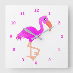 Pink Flamingo Wall Clock