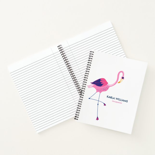 Pink flamingo watercolors illustration notebook (Inside)