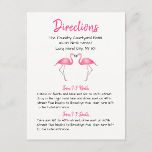 Pink Flamingo Wedding Directions Tropical Summer Enclosure Card