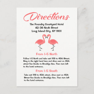 Pink Flamingo Wedding Directions Tropical Summer Enclosure Card