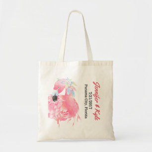 Pink Flamingo Wedding favour Tote Bag
