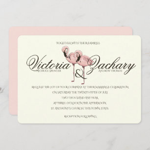 Pink Flamingo Wedding Invitation