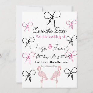 Pink Flamingo wedding Mr and Mrs  Invitation