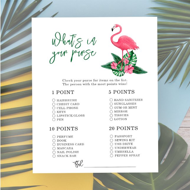 Pink flamingo - Whats in your purse baby shower (Creator Uploaded)