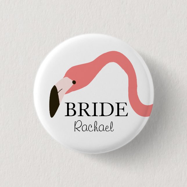 Pink Flamingo Whimsy Bride 3 Cm Round Badge (Front)