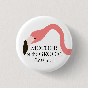 Pink Flamingo Whimsy Mother of the Groom 3 Cm Round Badge