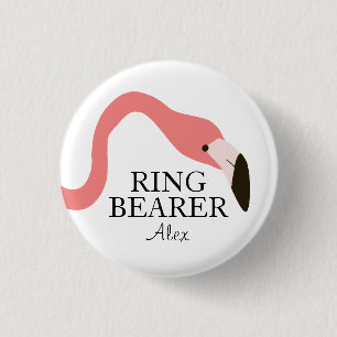 Pink Flamingo Whimsy Ring Bearer 3 Cm Round Badge