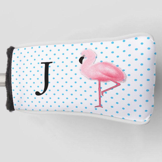 Pink Flamingo with Monogram Putter Cover (Front)