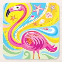 Pink Flamingo with Starfish