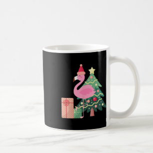 Pink Flamingo Xmas Tree Tropical Summer Christmas Coffee Mug