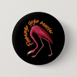 Pink Flamingo Yoga 6 Cm Round Badge
