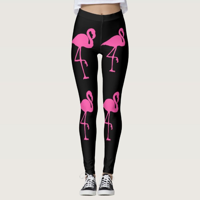 PINK FLAMINGO YOGA PANTS LEGGINGS (Front)