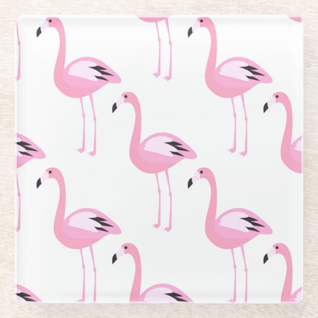 Pink Flamingos 2 2 Glass Coaster (Front)