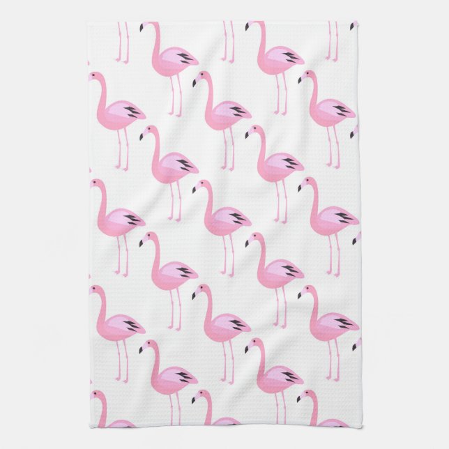 Pink Flamingos 2 Tea Towel (Vertical)