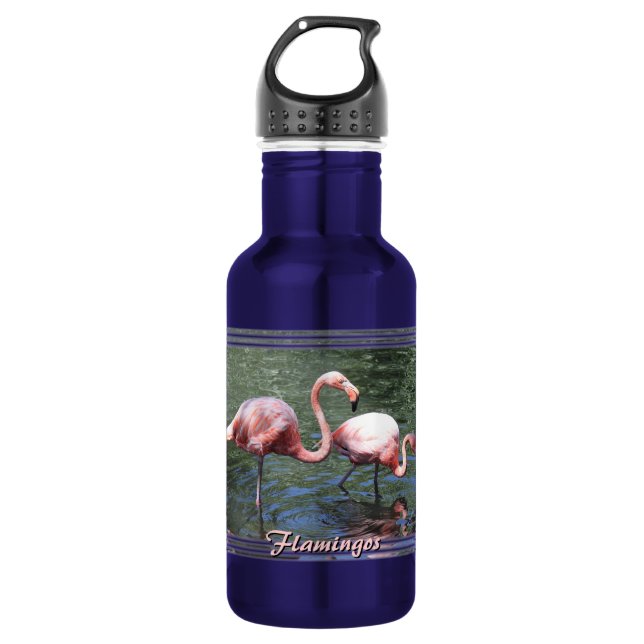 Pink Flamingos 532 Ml Water Bottle (Front)