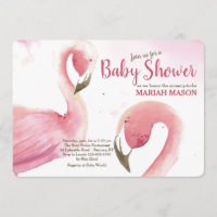 Pink Flamingos Baby Shower Invitation