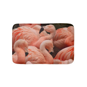 Pink flamingos bath mat
