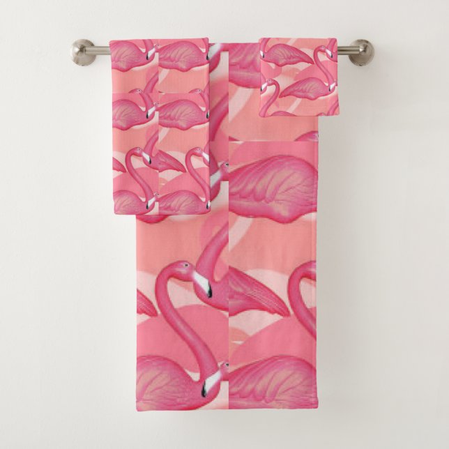 Pink Flamingos Bath Towel Set (Insitu)