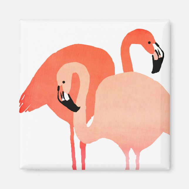 Pink Flamingos Beach Wedding Magnet (Front)