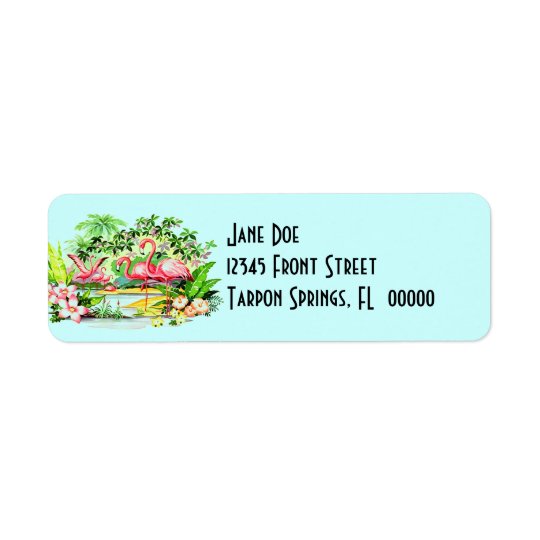 Pink Flamingos Birds Vintage Style Address Labels