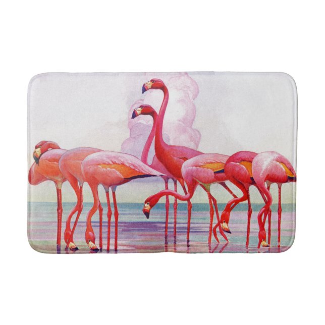 Pink Flamingos by Francis Lee Jaques Bath Mat (Front)
