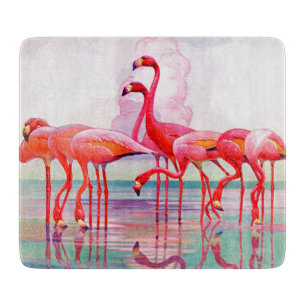 Pink Flamingos by Francis Lee Jaques Cutting Board