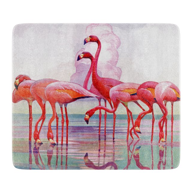 Pink Flamingos by Francis Lee Jaques Cutting Board (Front)