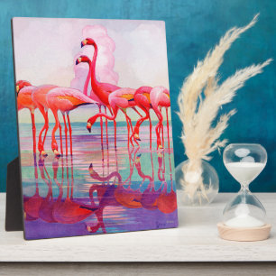 Pink Flamingos by Francis Lee Jaques Plaque
