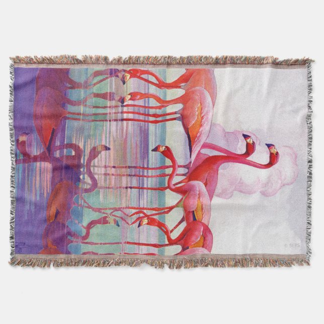 Pink Flamingos by Francis Lee Jaques Throw Blanket (Front)