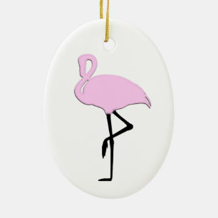 Pink Flamingos Ceramic Tree Decoration
