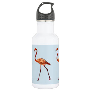 Pink Flamingos Custom Water Bottle