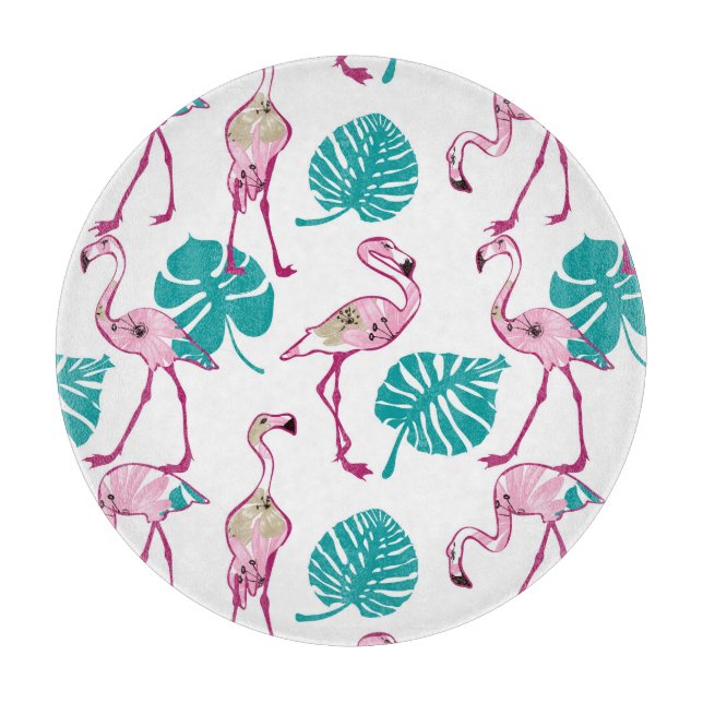 Pink Flamingos Cutting Board (Front)