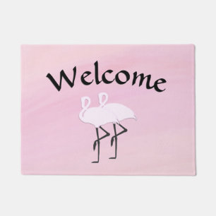 Pink Flamingos Doormat