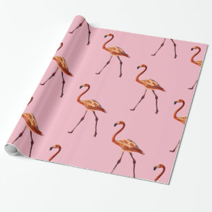 Pink Flamingos Drawing   Wrapping Paper