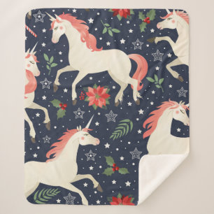 Pink flamingos, exotic birds, pineapples, tropical sherpa blanket