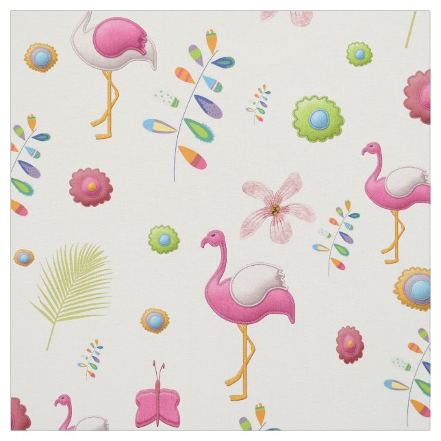 Pink Flamingos Fabric (Swatch)