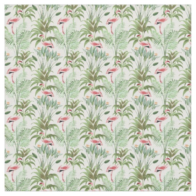Pink Flamingos Fabric (Close Up)