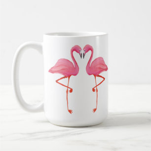 Pink flamingos FLAMINGO HEART tropical vacation rv Coffee Mug