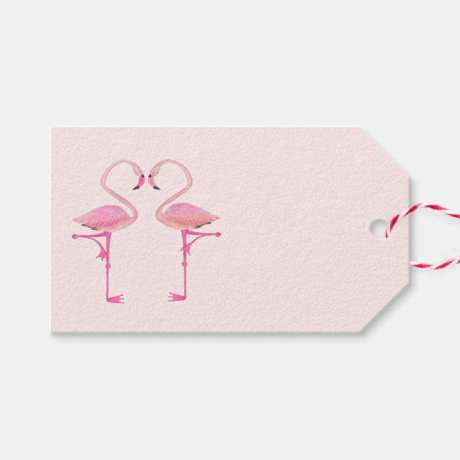 Pink flamingos gift tag (Front (Horizontal))
