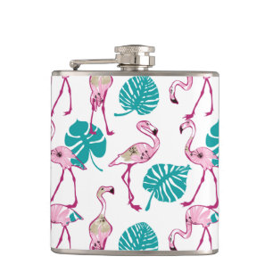 Pink Flamingos Hip Flask