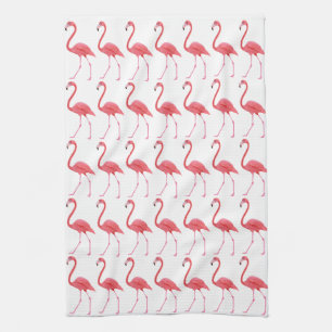 Pink flamingos kitchen towel